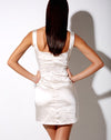 Image of Lorin Mini Dress in Satin Ivory