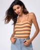 Image of Lucia Bodice in 70s Stripe Mustard Horizontal Stripe