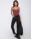 Image of Lucia Bodice in Purple and Orange Stripe