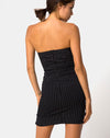 Image of Luveries Dress in Pinstripe Black