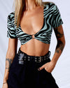Image of Malz Crop Top in Wavey Zebra Mint
