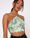 Image of Maudy Crop Top in Chinese Dragon Neo Mint