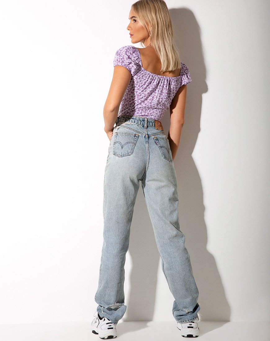 Image of Mazu Top in Ditsy Rose Lilac
