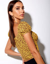 Image of Mazu Top In Ditsy Rose Marigold