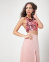 Image of Melanta Maxi Prom Skirt in Satin Blush