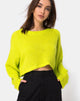 Image of Melvie Cropped Sweater in Lime