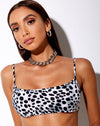 Image of Micro Crop Top in Dalmatian Black and White