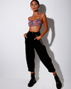 Image of Micro Crop Top in Zips Zebra Pink
