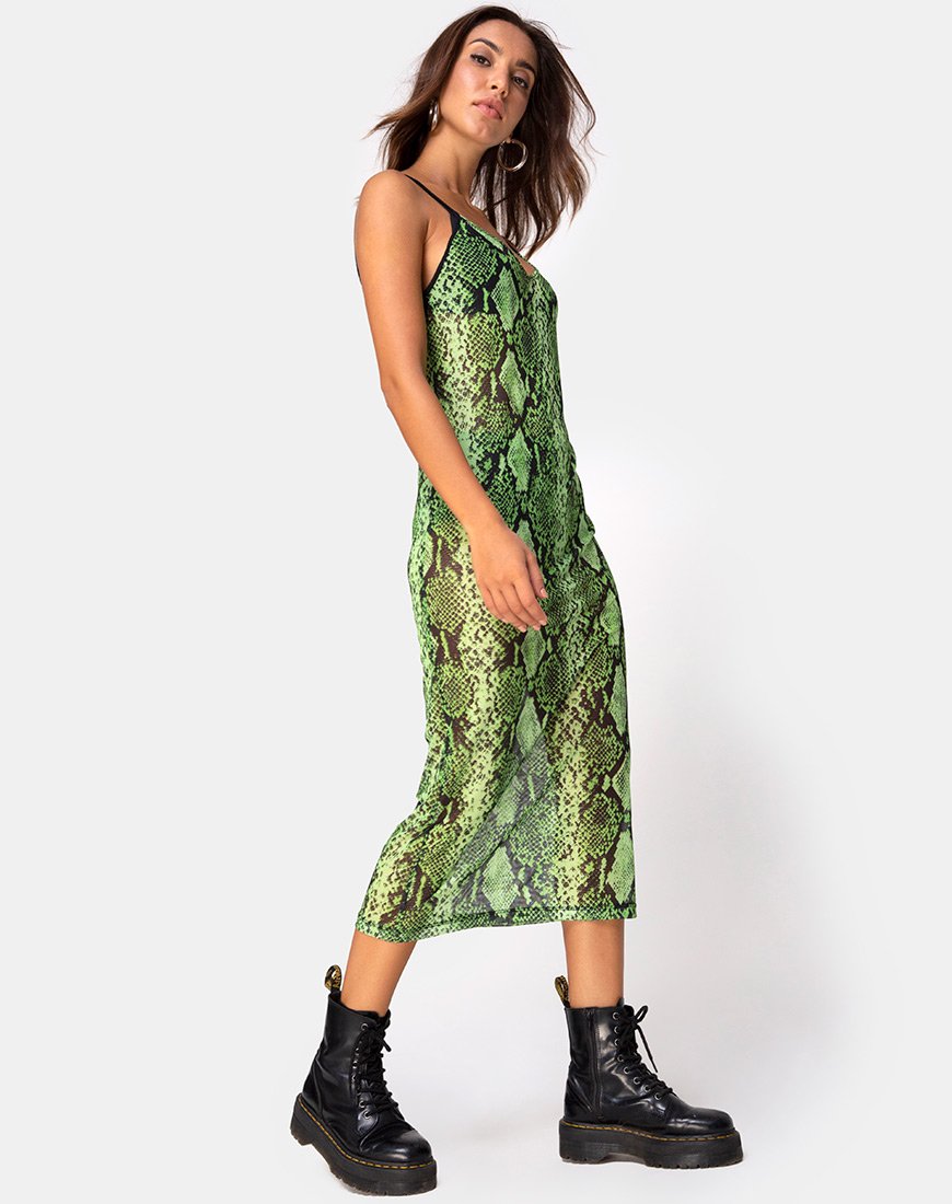 Lime snake print dress sale