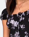 Image of Milla Midi Dress in White Rose Black