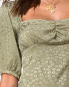Image of Millo Midi Dress in Satin Ditsy Rose Sage
