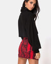 Image of Mini Broomy Skirt in Red Snake