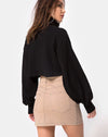 Image of Mini Broomy Skirt in Tan with Black Stitch