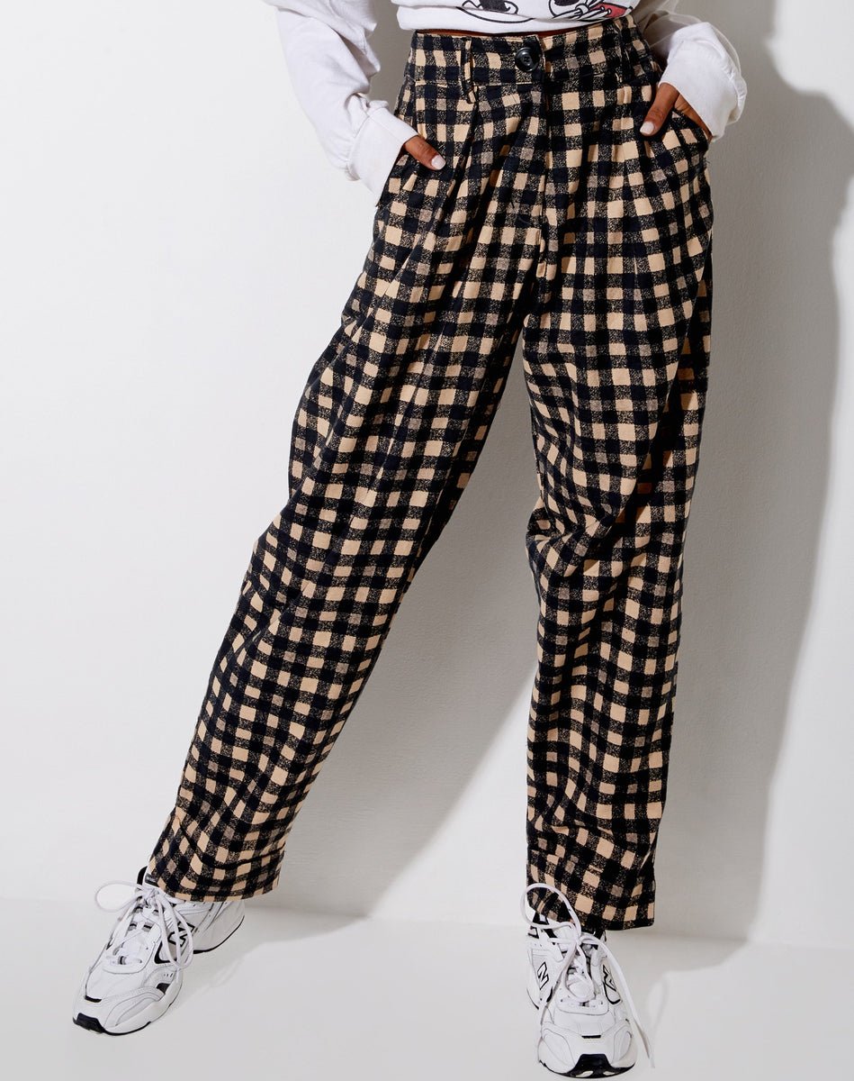 Grunge checkered clearance trousers