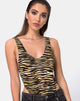 Image of Molemo Plunge Bodice in Zips Zebra Brown