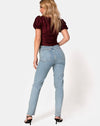 Image of Monda Top in Satin Cheetah Burgundy