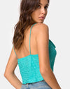Image of Mordes Top in Satin Ditsy Rose Blue