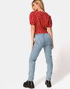Image of Moria Top in Falling For You Floral Red