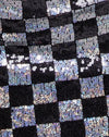 Checkerboard Sequin Black and Silver