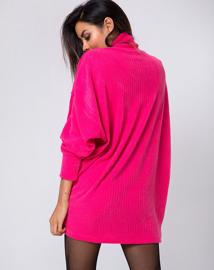 Image of Neve Oversized Jumper in Rib Knit Pink