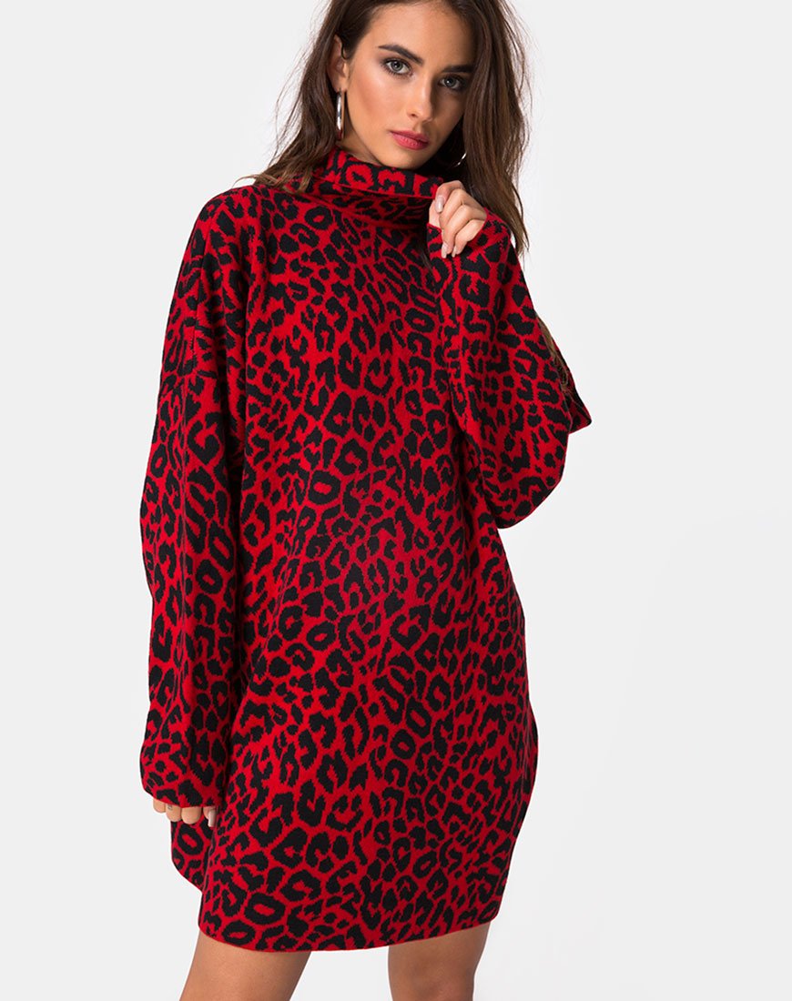 Black and red jumper dress hotsell