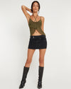 image of Olgira Mesh Halterneck Vest Top in Khaki