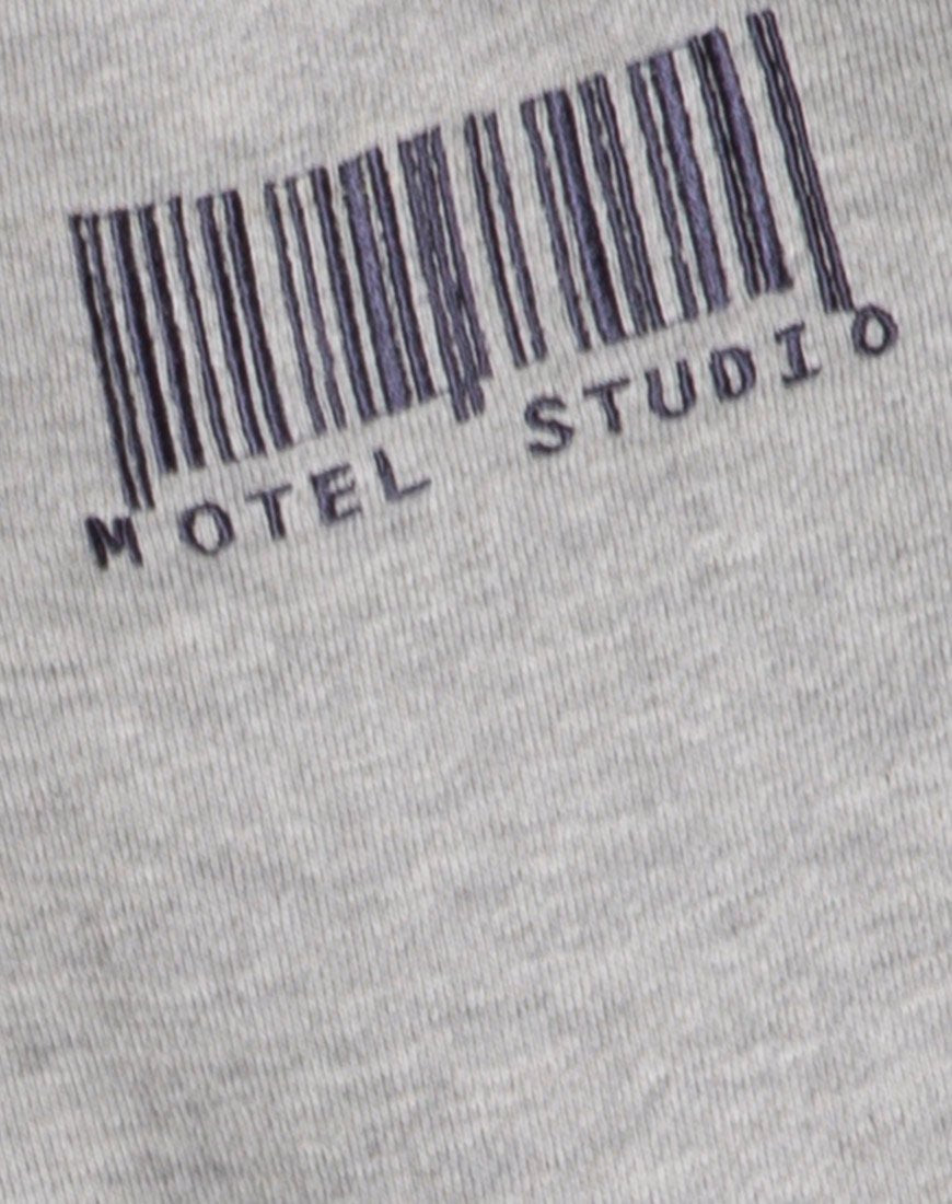 Image of Basta Jogger in Grey Marl with Motel Barcode Embro