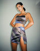Pelma Mini Skirt in Satin Ombre Blue