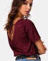 Image of Parki Top in Satin Cheetah Burgundy