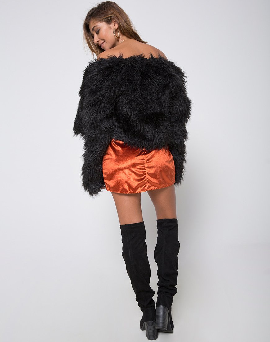 Image of Pelmet Mini Skirt in Velvet Rust