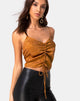Image of Praha Top in Gold Satin Cheetah