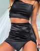 Image of Shena Mini Skirt in Satin Black