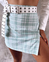 Image of Rinka Mini Skirt in Table Cloth Neo Mint