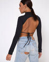 Image of Quelia Crop Top in Black with Saint Embro