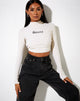 Image of Quelia Crop Top in Rib Winter White Amore Embro