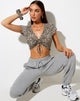 Image of Raeto Crop Top in Spring Fling Floral Black