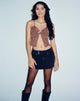 Image of Rama Cami Top in Flower Stem Flock Brown