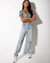 Image of Raquel Top in Floral Field Green