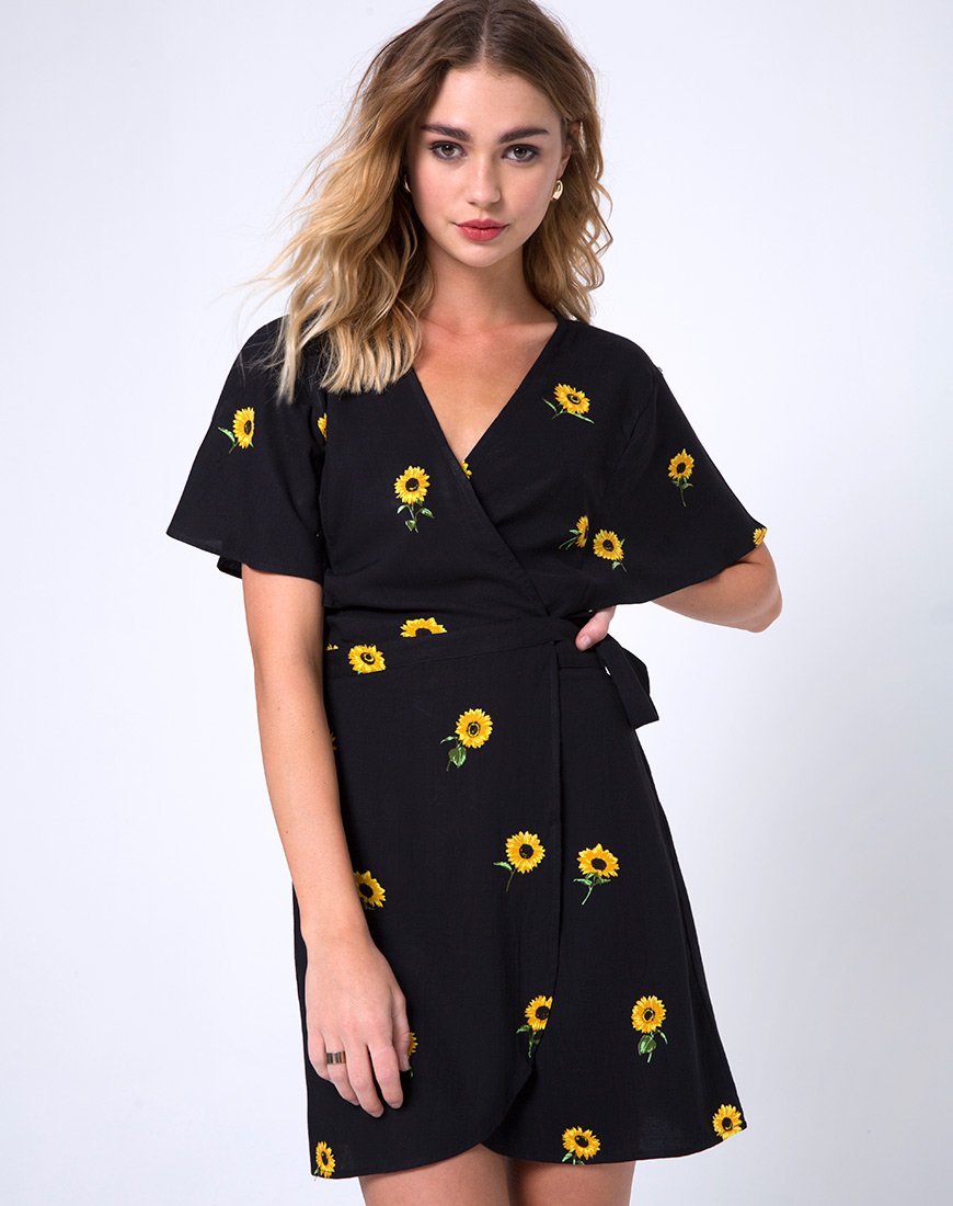 Sunflower wrap dress on sale