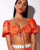 Image of Chelin Crop Top in Gradient Cheetah Tangerine