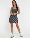 IMAGE OF Mehra Slip Dress in 20's Check Black and Grey