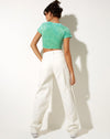 Image of Tindy Crop Top in Green Blue Flower Tie Dye