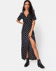 Image of Riva Dress in Medium Polka B/W