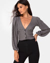 Image of Roma Long Sleeve Top in Check It Out Black