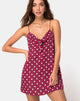 Image of Roppan Slip Dress in Medium Polka Wine