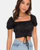 Image of Ruiz Top in Satin Rose Black