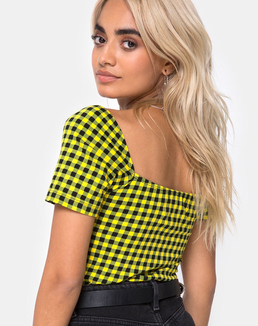 Image of Ryon Bodice in Medium Gingham Yellow