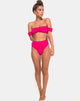 Image of Shaca Bikini Bottom in 80s Crinkle Pink Highlighter