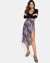 Image of Saika Midi Skirt in Bleached Tie Dye Grey