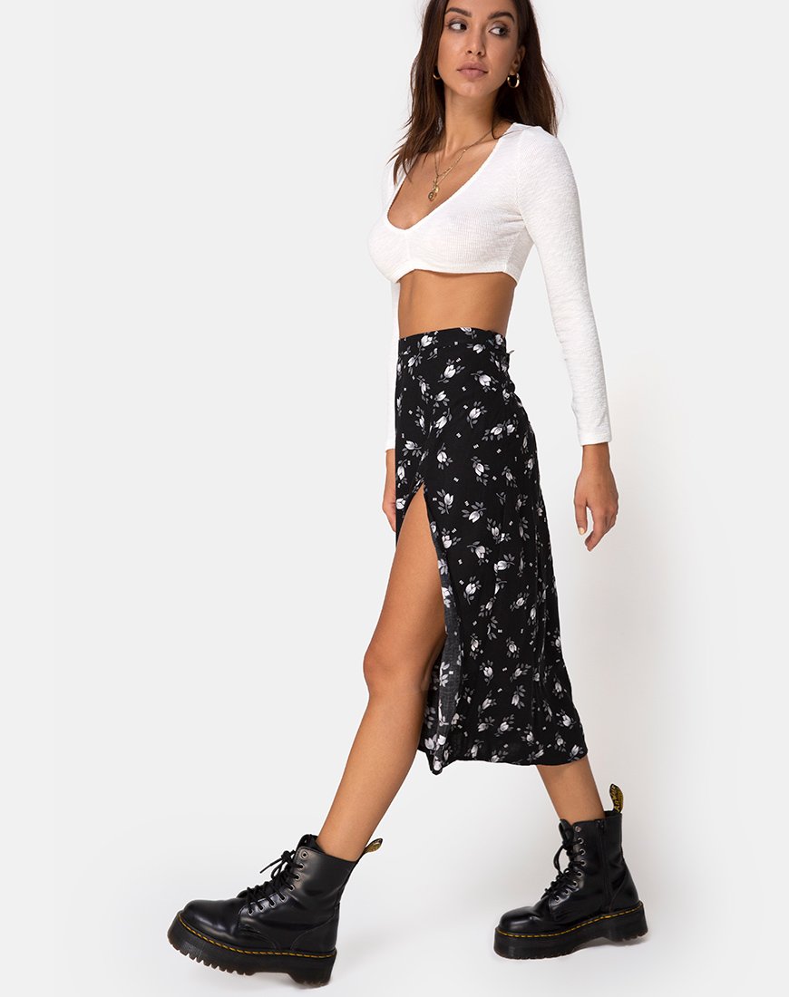 Image of Saika Midi Skirt in Dark Tulip